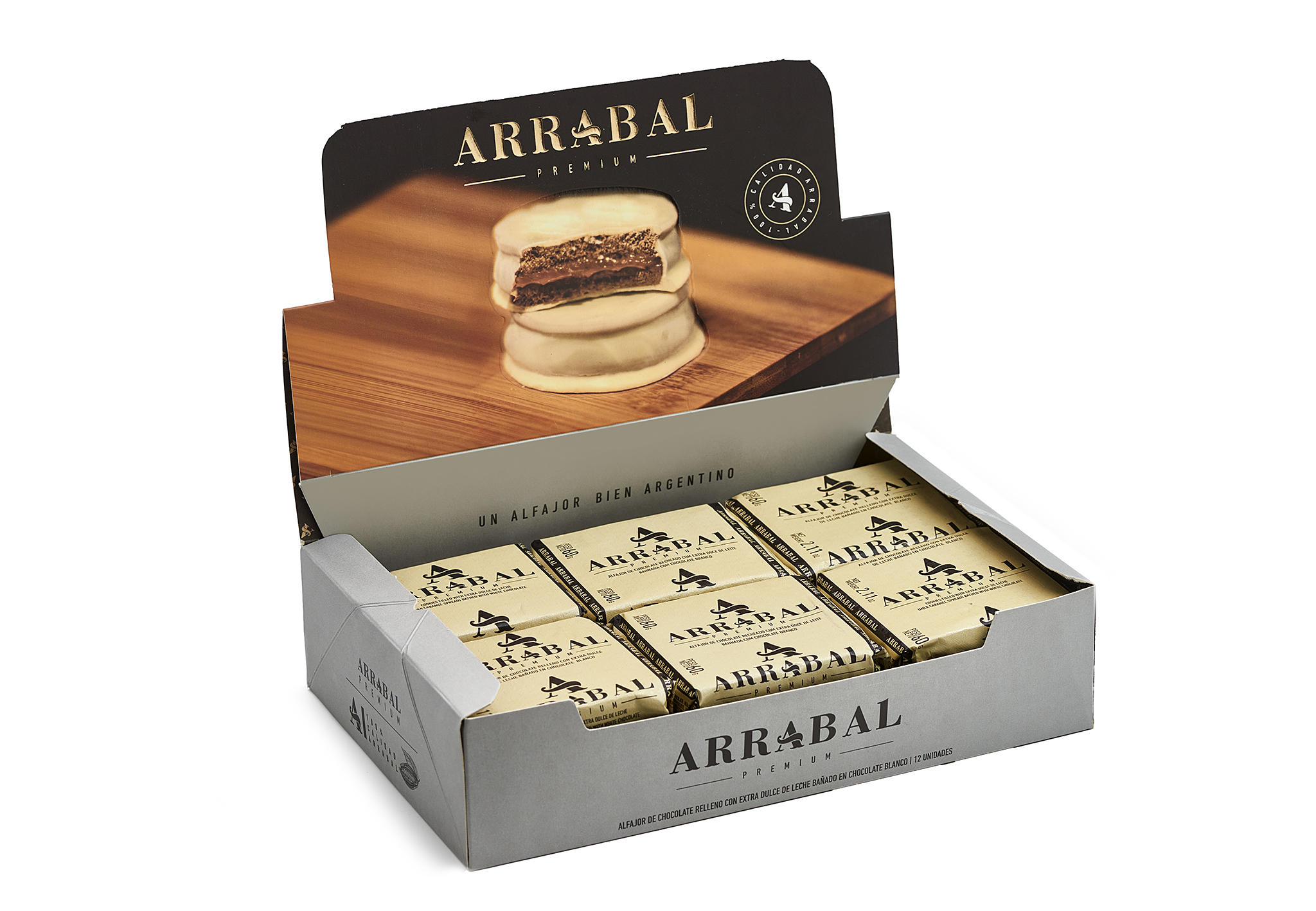 Alfajores Chocolate Blanco con Dulce de Leche | Paquete de 12 Unidades -  Fábrica de Alfajores y Chocolates Argentina - Arrabal